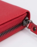 Cosmopolitan Saffiano Leather Wallet, Red Color