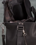 Extract Leather Bag With Chain, Black Color