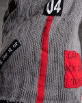 Adorn Sweater With Patches, Grey Color