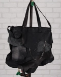 Personality Leather Crossbody Bag, Black Color