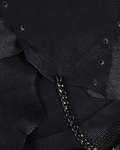 Personality Leather Crossbody Bag, Black Color