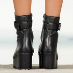 Dynamic Lace-Up Booties, Black Color