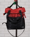 This Fire Burns Leather Bag With Studs, Red Color