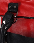 This Fire Burns Leather Bag With Studs, Red Color
