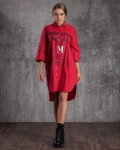Girl Boss Oversized Graphic Shirt, Red Color