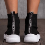 Defiance Sock Sneakers With Graphic Stripe, Black Color