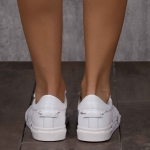 Expose Sneakers With X-Shaped Accent, White Color