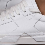Expose Sneakers With X-Shaped Accent, White Color