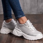 Double chunky platform sneakers, White Color
