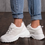 Double chunky platform sneakers, Silver Color