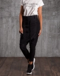 Multiplex Trousers With Painted Effect, Black Color