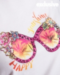 Caribbean T-Shirt With Rhinestones, White Color