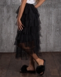 Cassandra Mesh Skirt, Black Color