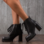 Imperial Heeled Ankle Boots, Black Color