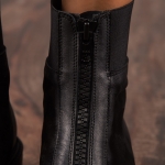 Enter Boots With Front Zip Detail, Black Color
