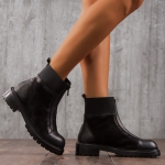 Enter Boots With Front Zip Detail, Black Color