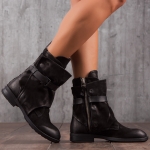 Baltimore Leather Boots, Black Color