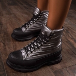 Extreme Ankle Boots, Silver Color