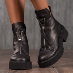 Rockstar Leather Ankle Boots, Black Color