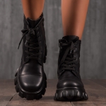 Trinity Leather Boots, Black Color