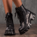 Trinity Leather Boots, Black Color