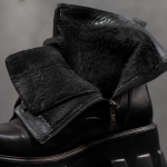 Trinity Leather Boots, Black Color