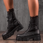 Passport Boots With Lace, Black Color
