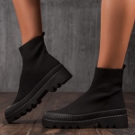 Selena Sock Boots, Black Color