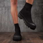 Selena Sock Boots, Black Color