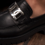 Washington Leather Loafers, Black Color