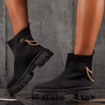 Future Boots With Chain Accent, Black Color
