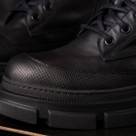 Interest Leather Boots, Black Color