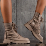 Society Graphic Boots, Beige Color
