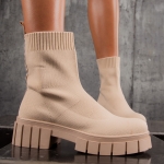 Arlene Sock Boots, Beige Color