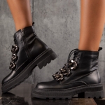 Too Cool Boots With Chain Accent, Black Color