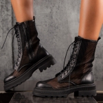 Lea Net Boots, Black Color