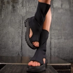 Smokey Open Boots, Black Color