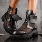 Hazel Net Boots, Black Color