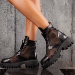 Hazel Net Boots, Black Color