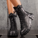 Bella Leather Boots, Black Color