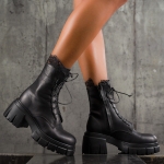 Piazza Boots With Lace Trim, Black Color
