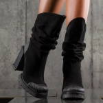 Around Heeled Boots, Black Color