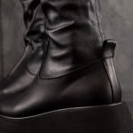 Refine Leather Boots, Black Color