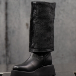 Refine Leather Boots, Black Color