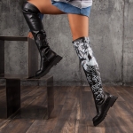 Rihanna Graphic Boots, Black Color