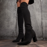 Sweetheart Heeled Boots, Black Color