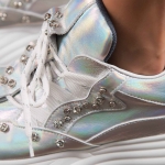 Urban Princess Sneakers With Stones, Silver Color