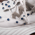 Urban Princess Sneakers With Stones, White Color