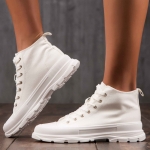 Mood Lace-Up Sneakers, White Color