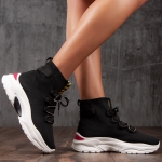 Michelle Sock Sneakers, Black Color